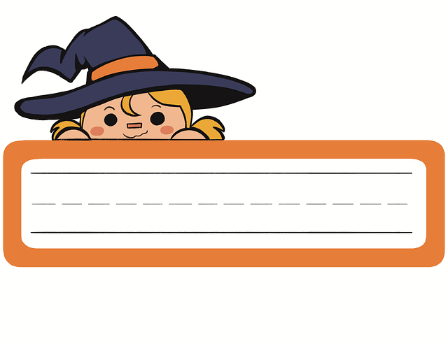 Free witch name tag tag illustration