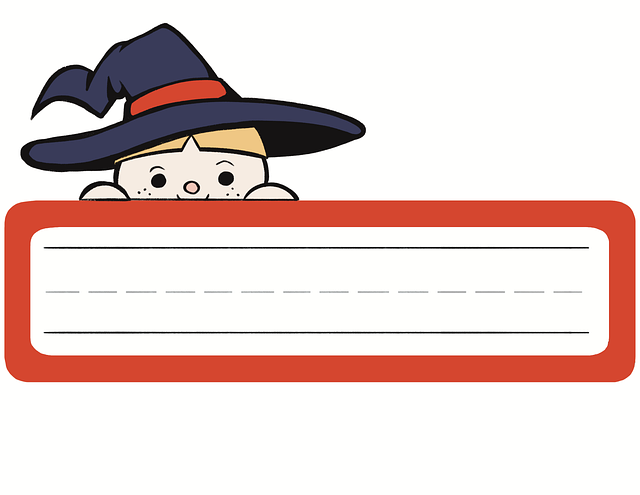 Free witch name tag tag illustration