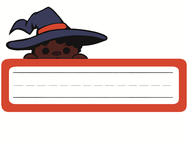 Free witch name tag tag illustration