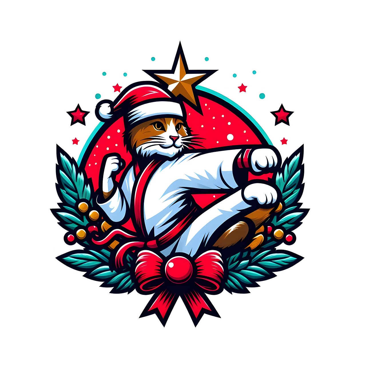 Download free HD stock image of Ai Generated Cat Free ai generated cat karate illustration