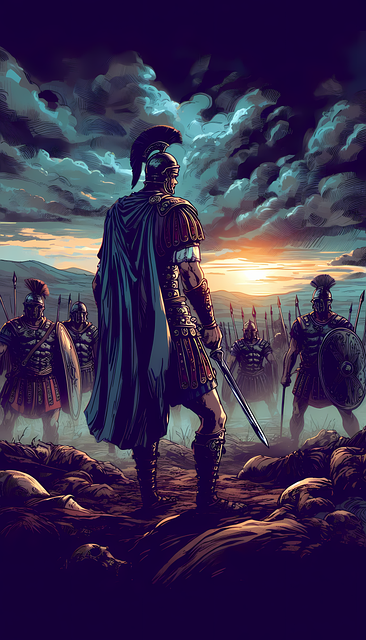 Free roman warrior battlefield illustration