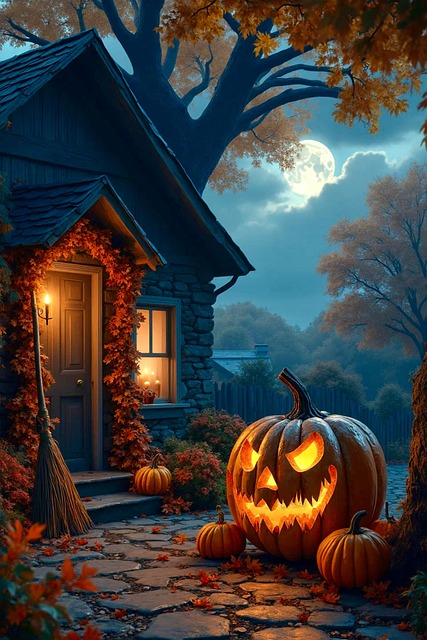 Download free HD stock image of Ai Generated House Free ai generated house pumpkin illustration