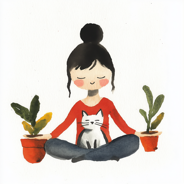 Free Yoga Cat illustration and picture