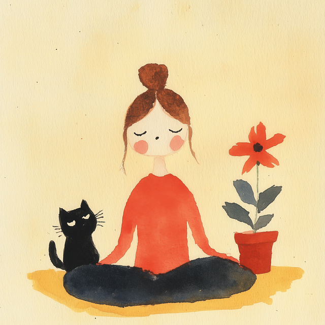 Free Yoga Cat illustration and picture