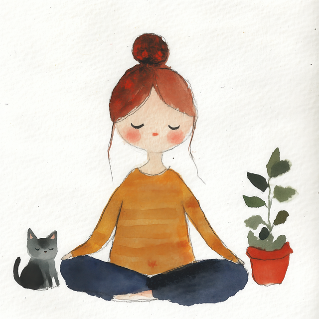 Free Yoga Cat illustration and picture