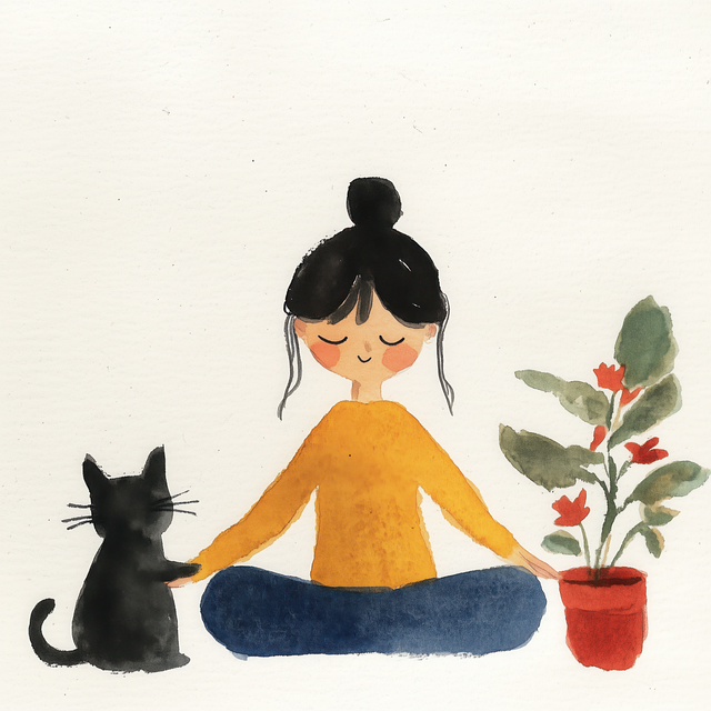 Free Yoga Cat illustration and picture