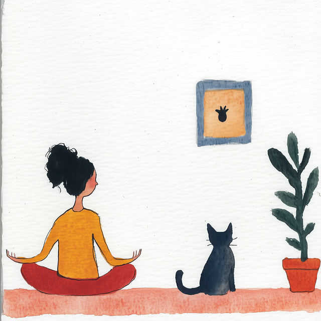 Free Yoga Cat illustration and picture