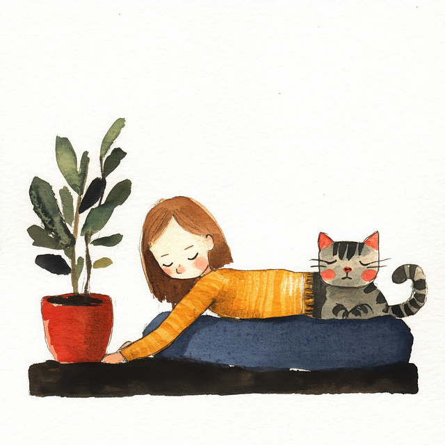 Free Yoga Cat illustration and picture