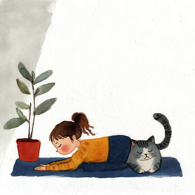 Free Yoga Cat illustration and picture