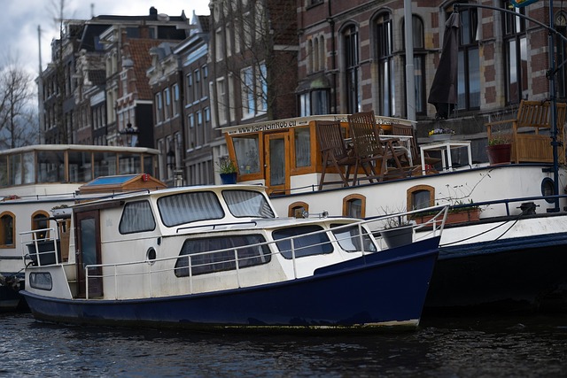 Amsterdam, Lodě, Město, Kanál, Jaro