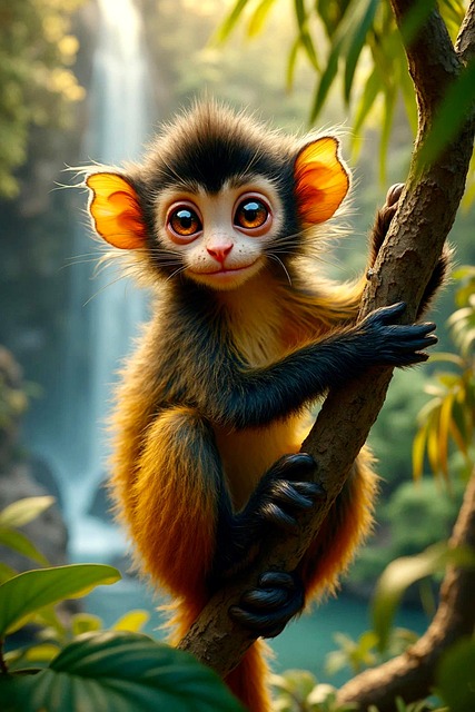 Free ai generated monkey baby illustration