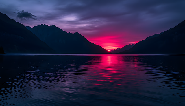 Free ai generated moutains lake illustration