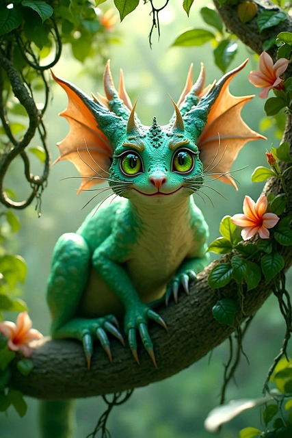 Free ai generated creature flowers illustration