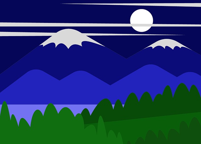 Free mountains nature landscape illustration