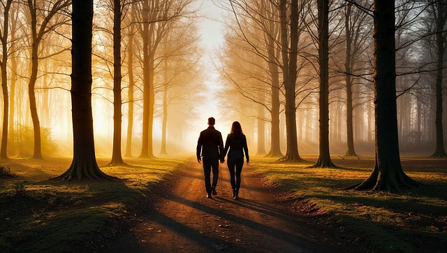 Free ai generated silhouette couple illustration
