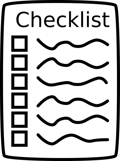 Tjekliste, Kontrollere, Liste, Trin