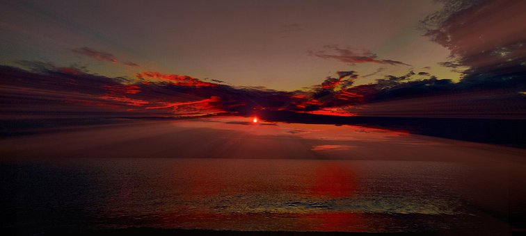 Free Sunset Sea photo and picture