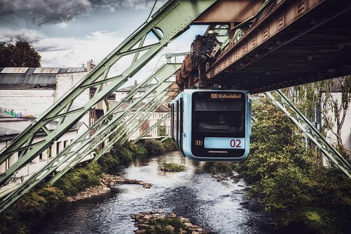 Hängebahn, Eisenbahn, Zug, Transport