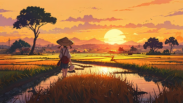 Free Girl Farm illustration and picture