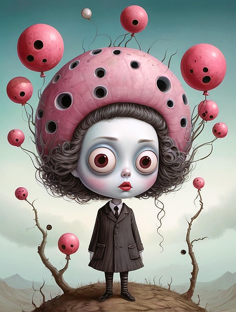 Free ai generated art tim burton style illustration