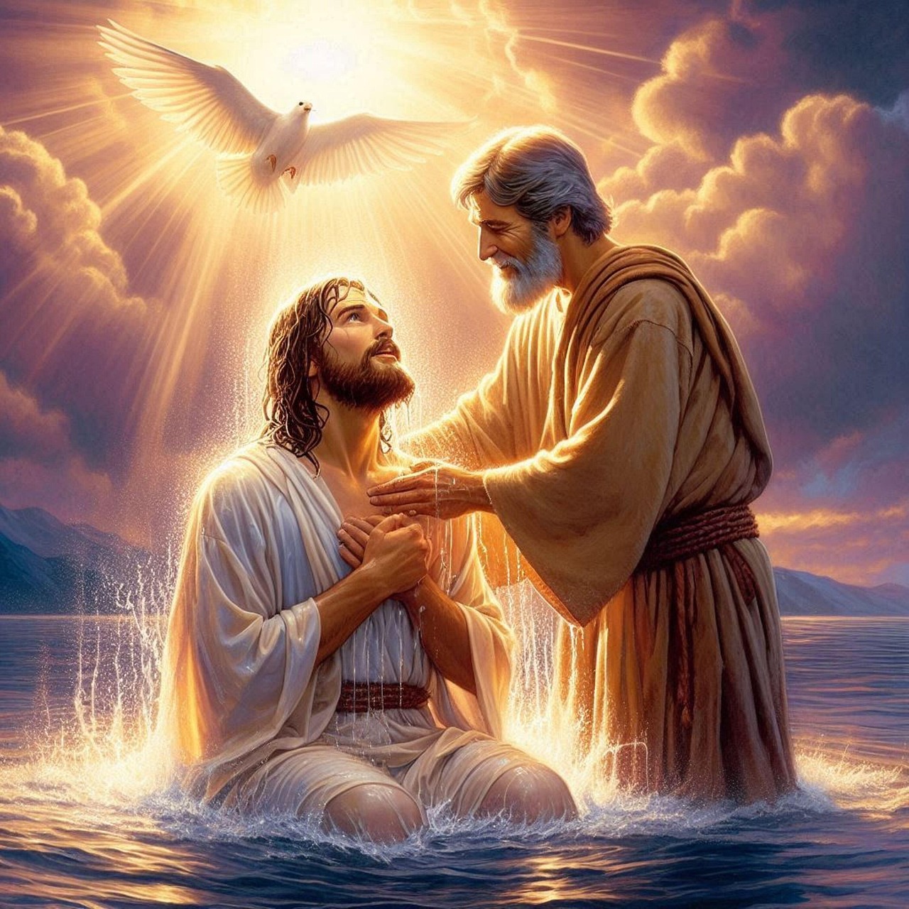 Download Jesus Holy Spirit Baptism Royalty Free Stock Illustration