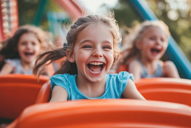 Free ai generated rollercoaster ride children illustration