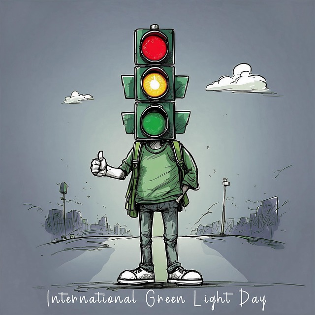 Free ai generated traffic light hitchhiker illustration