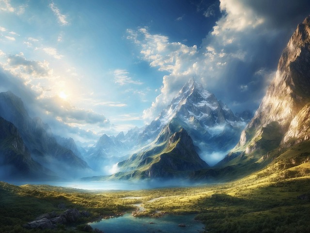 Free ai generated mountains autumn illustration