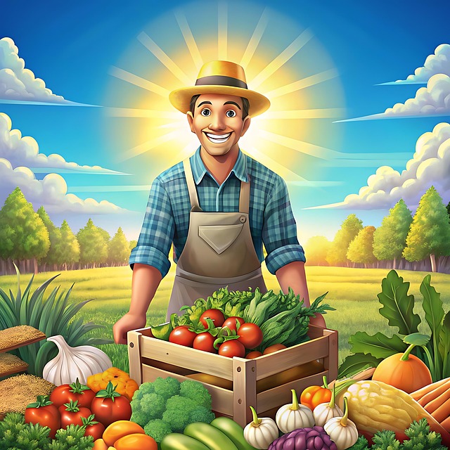 Free ai generated garden farmer illustration