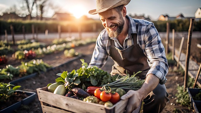 Free ai generated man harvest illustration
