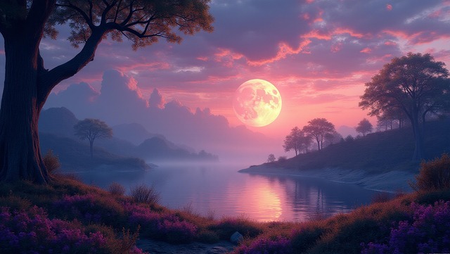 Free ai generated misty landscape scenery illustration