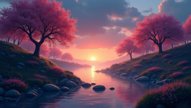 Free ai generated misty landscape scenery illustration