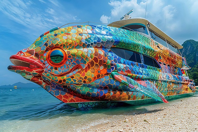 Free ai generated yacht ship illustration