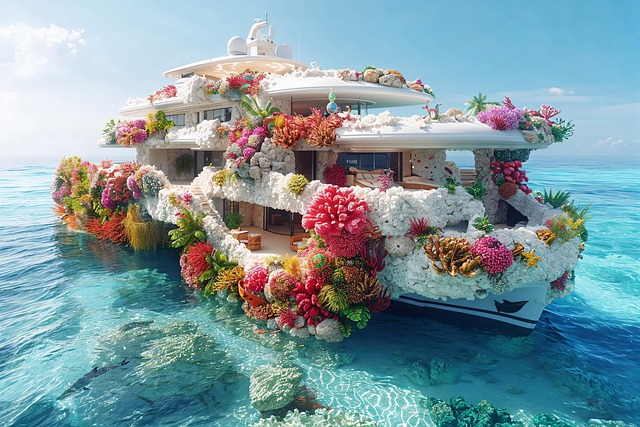 Free ai generated yacht boat illustration
