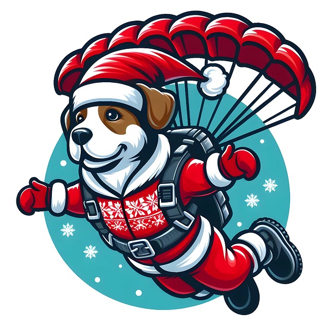 Free ai generated skydiving dog illustration