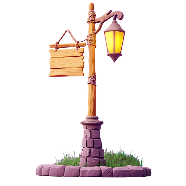Free ai generated medieval lamp post illustration