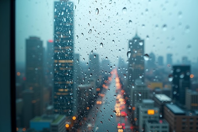 Free ai generated urban raindrops illustration