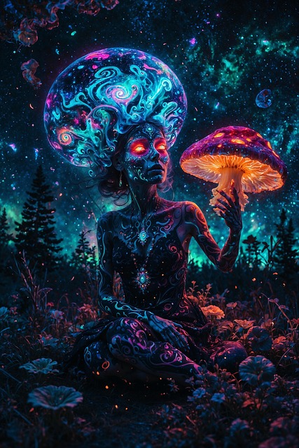Free ai generated woman mushroom illustration