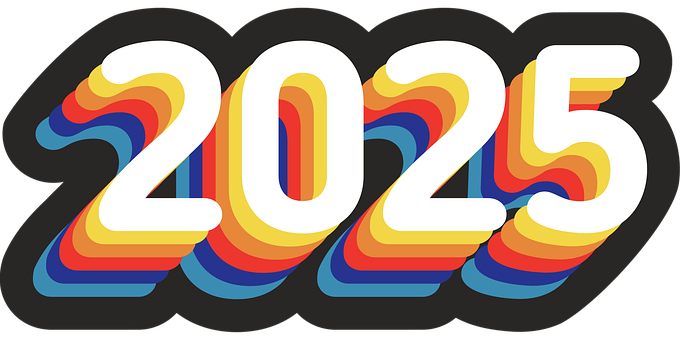 Neujahr, 2025, Text, Typografie