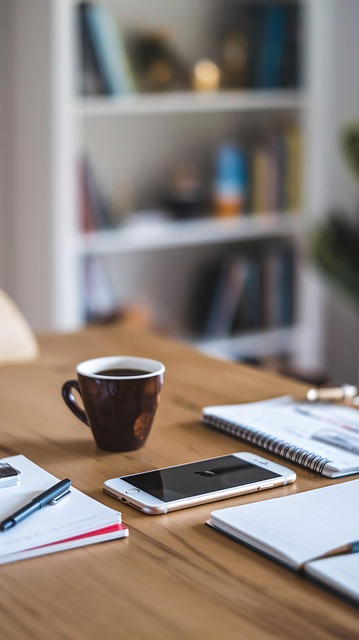 Arbeitsplatz, Iphone, Kaffee, Tasse