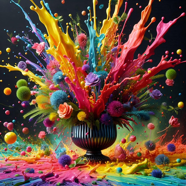 Free ai generated flowers exploding illustration