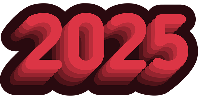 Neujahr, 2025, Text, Typografie