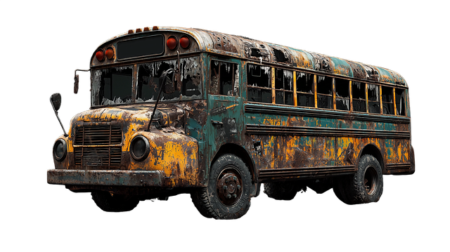 Free ai generated school bus rusty illustration