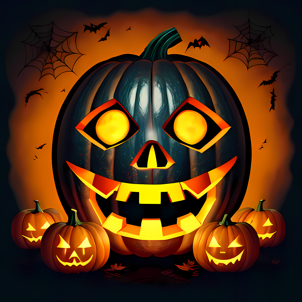 Download free HD stock image of Ai Generated Halloween Free ai generated halloween jack-o-lantern illustration