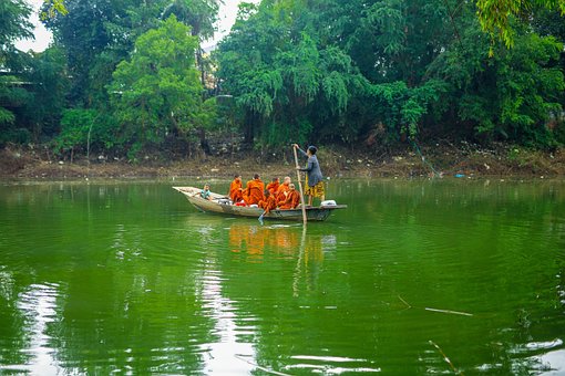 Cambodja, Azië, Natuur, Monniken