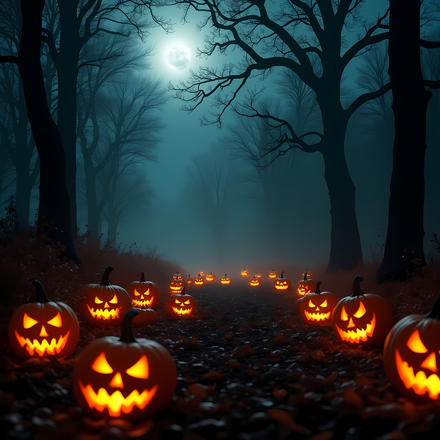 Free ai generated pumpkins halloween illustration
