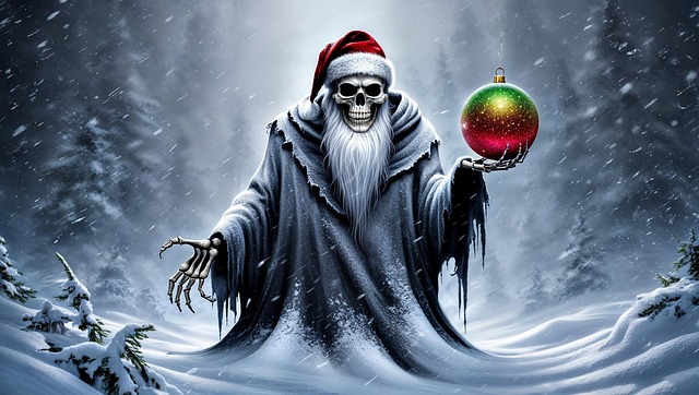 Free ai generated winter skeleton illustration