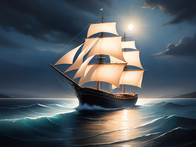 Free ai generated boat sea illustration