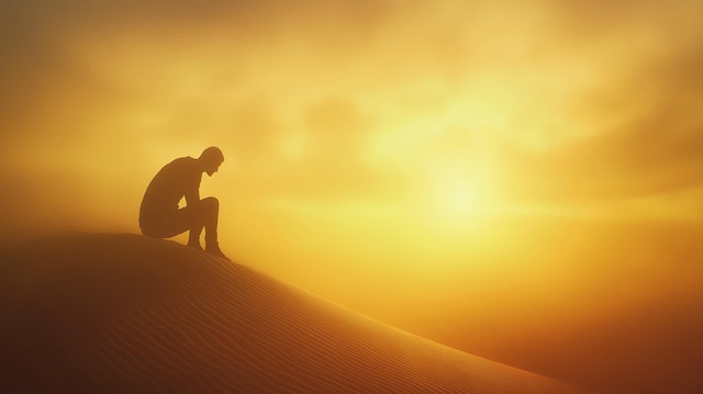 Free ai generated man desert illustration