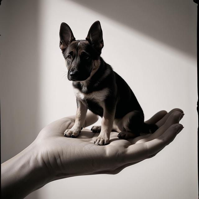 Free ai generated germand shepherd hand illustration